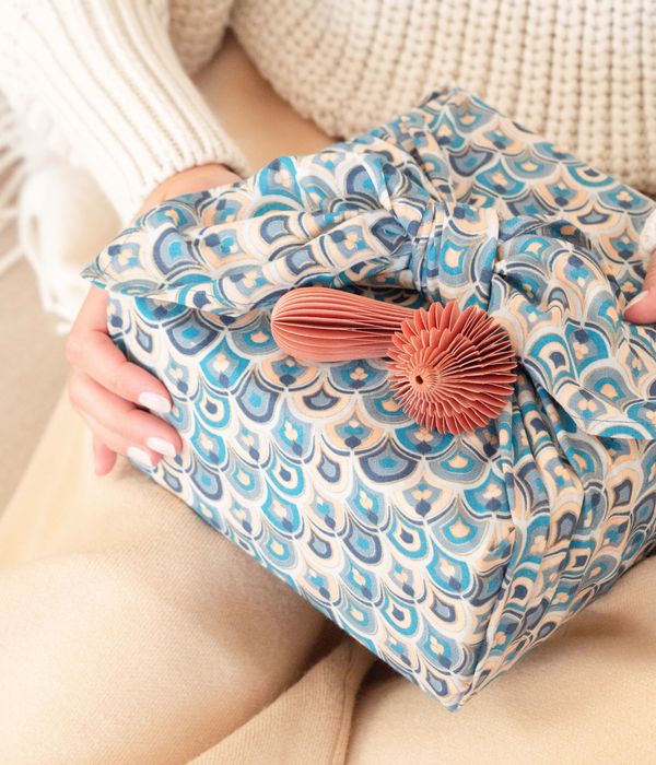 FabRap Art Deco Single Sided / Reusable Gift Wrap / Furoshiki / Eco alternative to gift wrap / Nachaltig Geschenkverpakung aus stoff
